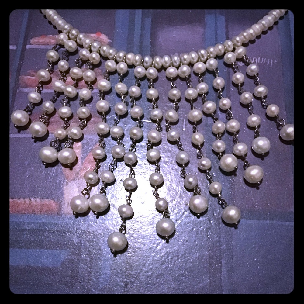 Freshwater Pearl Fringe Choker Necklace